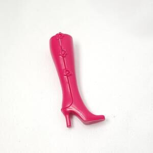 Barbie Doll Shoe Tall Knee High Pink Go - Go Boots Side Click Square Toe #979